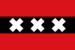 Flag of Amsterdam, black with three white crosses.